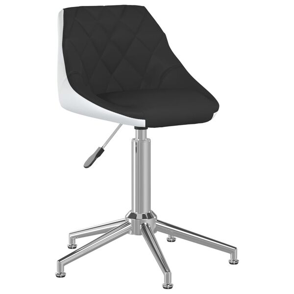 vidaXL Esszimmerst&uuml;hle 4 Stk. Drehbar Schwarz und Wei&szlig; Kunstleder