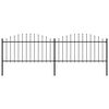 vidaXL Gartenzaun mit Speerspitze Stahl 359 x 150 cm Schwarz