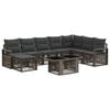 vidaXL Gartensofa-set 9 stk. Grau und Dunkelgrau Poly-Rattan