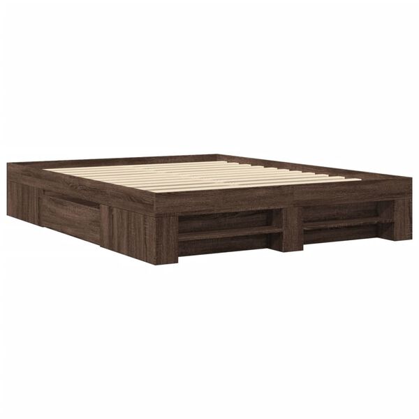 vidaXL Bettgestell ohne Matratze Braun Eiche 150x200 cm Holzwerkstoff