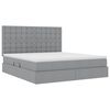 vidaXL Bett mit Stauraum und LED Hellgrau 180 x 200 cm Polyester