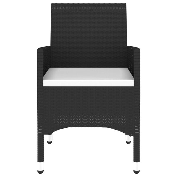 vidaXL 7-tlg. Garten-Essgruppe Poly Rattan und Hartglas Schwarz