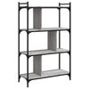 vidaXL B&uuml;cherregal 4 B&ouml;den Grau Sonoma 76x32x123 cm Holzwerkstoff
