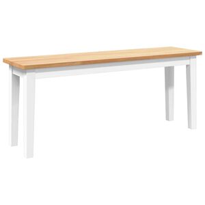 vidaXL Bank 110 cm Wei&szlig; Massivholz Gummibaum