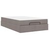 vidaXL Bettgestell mit Matratze mit Matratze 2 pcs Taupe Stoff
