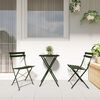 vidaXL Klapp Bistro Set 3 pcs Dunkelgrün Stahl