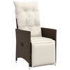 vidaXL 5-tlg. Garten-Bistro-Set mit Kissen Braun Poly Rattan