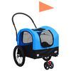 vidaXL 2-in-1 Fahrradanh&auml;nger f&uuml;r Hunde und Buggy Blau und Schwarz