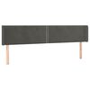 vidaXL Kopfteil mit Ohren Dunkelgrau 163x16x78/88 cm Samt