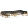 vidaXL Outdoor-Sofagarnitur 11 Stk. Wei&szlig; und Anthrazit