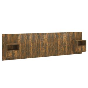 vidaXL Kopfteil mit Nachttischen R&auml;uchereiche Holzwerkstoff