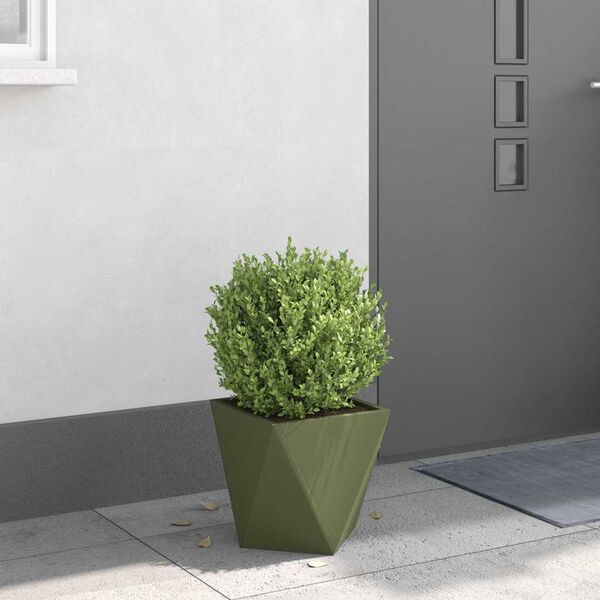 vidaXL Pflanzk&uuml;bel Olive Gr&uuml;n 30 x 30 x 30 cm Stahl