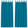 vidaXL Verdunkelungs-Vorh&auml;nge mit Ringen 2 pcs T&uuml;rkis 225 x 140 cm