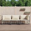 vidaXL 3-tlg. Garten-Lounge-Set mit Kissen Anthrazit Poly Rattan