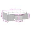 vidaXL 7-tlg. Garten-Sofagarnitur mit Kissen Schwarz Poly Rattan