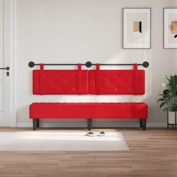 vidaXL H&auml;ngevorderseite Wandmontiert Rot 170 x 55 x 5 cm Kunstleder