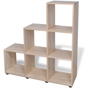 vidaXL Treppenregal B&uuml;cherregal 107 cm Eichefarben