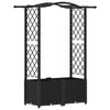 vidaXL Hochbeet mit Rankgitter und Dach Schwarz 125 x 40 x 138 cm PP