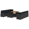 vidaXL Gartensofa-set 11 stk. Schwarz Poly-Rattan