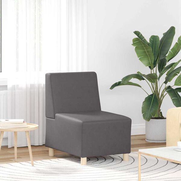 vidaXL Modulares Armfreies Sofa 2 pcs Grau 55 x 74 x 82 cm Kunstleder