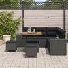 vidaXL Gartensofa-set mit Kissen 8 pcs Schwarz Poly-Rattan