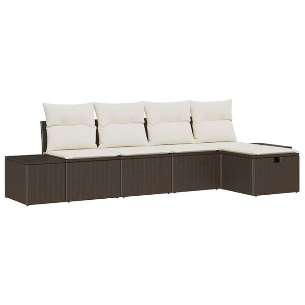 vidaXL Sofa Set mit Kissen 6 pcs Poly-Rattan