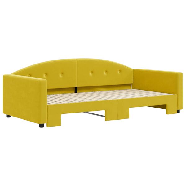 vidaXL Tagesbett Ausziehbar Gelb 100x200 cm Samt