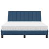 vidaXL Bett mit Matratze "Hanko" Blau 140x200 cm Stoff