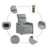 vidaXL Massage-Relaxsessel Hellgrau Stoff