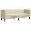 vidaXL 3-tlg. Chesterfield-Sofa-Set Creme Kunstleder