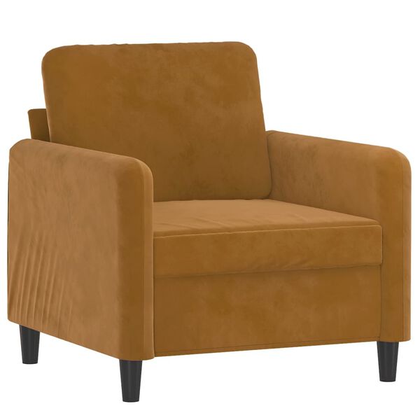 vidaXL 3-tlg. Sofagarnitur mit Kissen Braun Samt