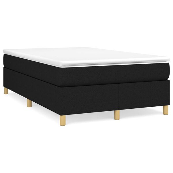 vidaXL Boxspringbett mit Matratze Schwarz 120x200 cm Stoff