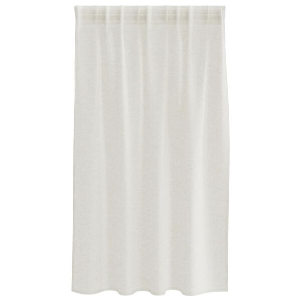 vidaXL Voile-Vorhang mit Vorh&auml;ngen 2 pcs Creme 140 x 140 cm Polyester