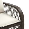 vidaXL 4-tlg. Garten-Sofagarnitur mit Kissen Braun Poly Rattan