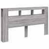 vidaXL LED-Kopfteil Grau Sonoma 180x18,5x103,5 cm Holzwerkstoff
