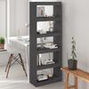 vidaXL B&uuml;cherregal/Raumteiler Grau 60x30x167,5 cm Massivholz Kiefer