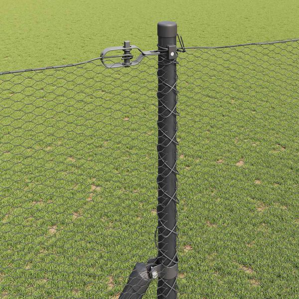 vidaXL Zaunpfosten Grau 25 x 1,5 m (13 mm Maschenweite) Stahl