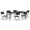 vidaXL Garten Essgruppe 7 pcs Schwarz Pulverbeschichteter Stahl