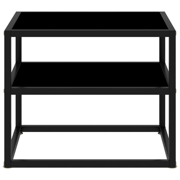 vidaXL Konsolentisch Schwarz 50x40x40 cm Hartglas