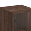 vidaXL Beistellschrank mit Glast&uuml;r Braun Eichen-Optik 35x37x100 cm