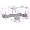 vidaXL Garten-Sofa-Set mit Kissen 7 pcs Schwarz Poly Rattan