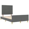 vidaXL Bettgestell mit Kopfteil Dunkelgrau 160 x 200 cm Stoff