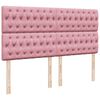 vidaXL Ottoman-Bett mit Matratzen Rosa 200x200 cm Samt