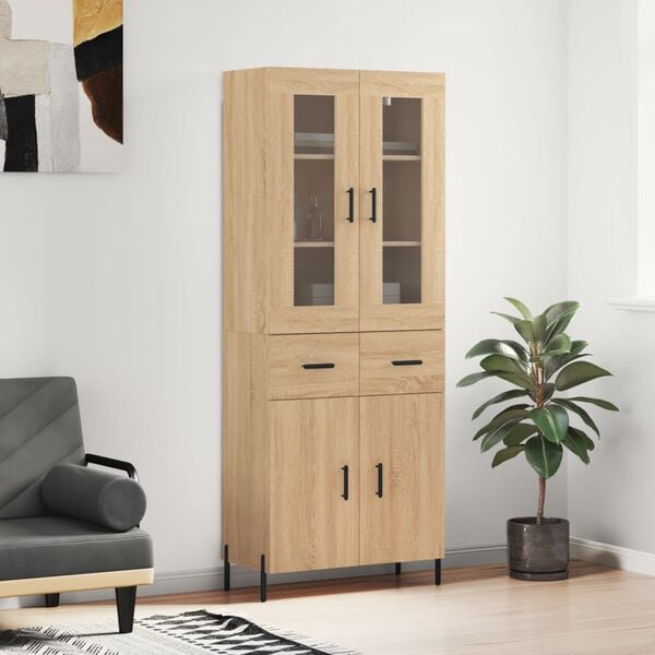 vidaXL Highboard Sonoma-Eiche 69,5x34x180 cm Holzwerkstoff