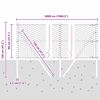vidaXL Zaunpfosten Grau 50 x 0,8 m (36 mm Maschen) Stahl und PVC