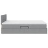 vidaXL Bett mit Stauraum und LED mit LED Hellgrau 140 x 190 cm Stoff