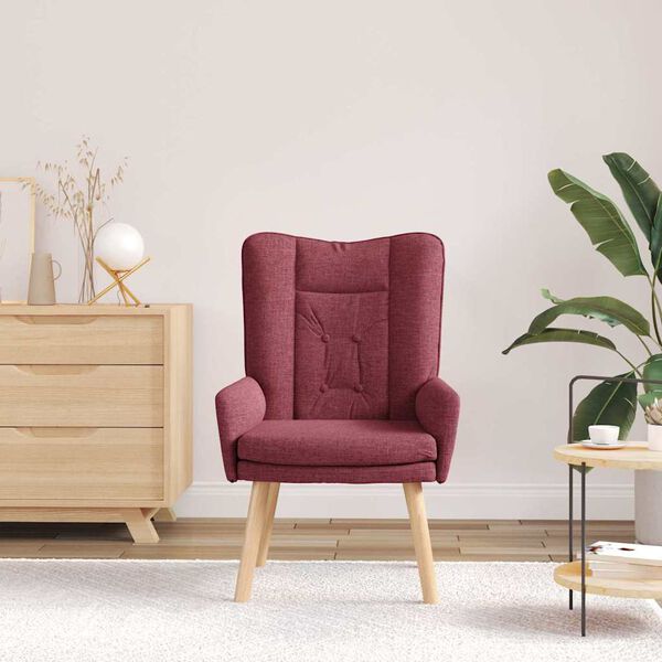 vidaXL Sessel Weinrot 63 x 67 x 94 cm Stoff und Sperrholz