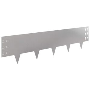 vidaXL Raseneinfassung 20 Stk. 100 x 25 cm Stahl Silber