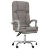 vidaXL B&uuml;rostuhl mit Massagefunktion Taupe Stoff