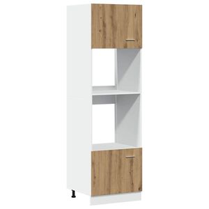 vidaXL Mikrowellenschrank Lyon Artisan-Eiche 60x57x207 cm Holzwerkstoff